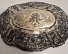 Antique 800 Silver Cherub Putti Pierced Floral Dish Bowl Ornate European 4 5 