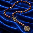 St Michael Archangel Chaplet Rosary Brazil Wood 6mm Beads Prayer Card