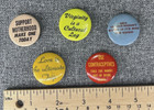 Five Vintage Pin Buttons From The 1960 s With Provocative Quotes
