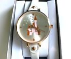 New Disney Parks Collection Rose Gold Tone White Band Watch