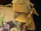C  1800s Antique Silk Victorian Pillow Hand Painted  Lace   Velvet Ribbon Rare