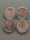 Lot Of 4  999 Fine Copper Rounds 1 Oz Each  buffalo  Morgan  Liberty    Gaudens 