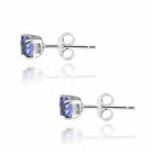 925 Sterling Silver 2 00ct Tanzanite Round 6mm Stud Earrings Women
