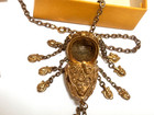 Estee Lauder Azuree Solid Perfume Necklace Compact In Orig Box Vtg