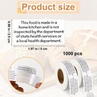 1000 Pcs Cottage Food Law Labels Stickers  Thermal Printed Black  White