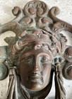 Antique Greek Door Knocker Victorian Brass Bronze Original Patina 10   x7    4 Lbs