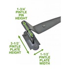 Pintle Hinge Strap For Doors   Gates Black Iron Shutter Hinge Offset 2 