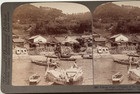 Fishing Village Of Obatake On Inland Sea  Looking To Terraced Rice Stereoview