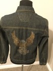 Harley Davidson Denim Jean Jacket Womans Large Vintage Rare 