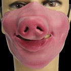 Funny Gag Pig Half Face Mask Mouth Cover Police Cosplay Halloween Costume -piggy