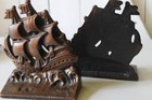 Vintage Verona Cast Bronze brass iron Sailing Ship Bookends Clipper Boat Pirate