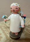 Antique German Demoratic Republic Erzgebirge Angel W cart Toys Food Ornament