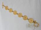 Vintage Metropolitan Museum Of Art Signed Mma Coins Toggle Bracelet