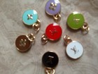 Small Lot Of 7   Stamped Designer Lv Button Zipper Pull  Gold  Tone Charm 