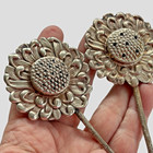 K Uyeda Tokyo 950 Sterling Silver Sunflower Salt   Pepper Shakers - 49 Grams