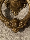 Antique Brass Door Knocker - Ges Gesch Patinated Cherub Angel