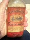 Gombault   s Caustic Balsam Bottle Antique Quack Veterinary Medicine Paper Label