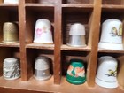Vtg Enesco Thimbleville Wall Display  Plus 13 Thimbles   Holds 27 Thimbles