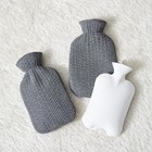 Fashy Hot Water Bottle With Quilted Cotton Cover  gray  67oz  Quilt Gray
