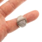 Classic 14k Solid Yellow Gold 1ct Natural Diamond Belt Buckle Ring Size 6 25