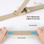 Women Braided Woven Elastic Belt  1  Narrow Width Woven Fabric Stretch Belt F   