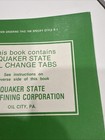Rare Original 1950s Quaker State Oil Change Tabs Style R1 Service Record Book