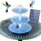 New Solar Pump Kits 3 Tiered Bird Bath With Detachable Solar Fountain For Garden