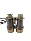 Antique Brass Marine Vintage Nautical Binocular With Brown Leather Belt