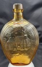 Early Yellow Citrine Lincoln Charity For All Applied Top Pontil Flask Bottle