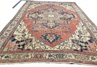 Antique Wool Pile  Heriz Serapi Oriental Rug Circa 1890  Hand Knotted 