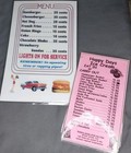 The Fabulous 50s Diner Laminated Menus 