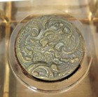 Antique Victorian Iron Bronze Glass Inkwell Dragon Lid Mother Of Pearl Dip Pen
