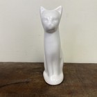 White Porcelain Ceramic Kitty Cat Sitting Figurine 7 5    Tall