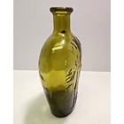 For Pikes Peak Green Glass Bottle 8 5  Embossed Hiker Reproduction Flask Vintage