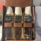 Vintage Travel Bar Set In Leather Case - Glass Rye  Scotch And Bourbon