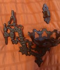 Pair Cast Iron Wall Sconce Swing Arm Oil Lamp Candle Holder Set Of 2 Wall Mount