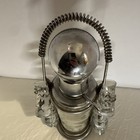 Vintage Aldon Glass Birds Leaves Silver Cocktail Set W  Pump   6 Glasses