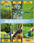 6-in-1 Cordless Pole Saw   Hedge Trimmer Combo  Max 16ft Reach  2  4 0ah Battery