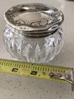 Antique Cut Crystal Dresser Jar With Sterling Silver Lid- Monogrammed