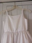 David s Bridal Flower Girl Wedding Dress 10 Youth White Satin Tulle Skirt Euc