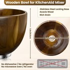 Premium Walnut Wood Mixing Bowl Compatible With Kitchenaid 4 5   5 Qt Tilt-head 