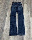 Women   s Wrangler Dark Wash Blue Denim Bootcut Jeans Size 00x34 5-pocket