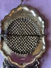 Antique    german Silver    Art Nouveau Repousse Mesh Purse W chantelaine Clip