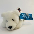 Russ Lil Softies Flakes Polar Bear Plush White Stuffed Animal Plaid Neck Bow New