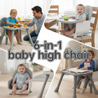 6-in-1 Convertible Baby Highchair For Babies And Toddlers  Booster Seat