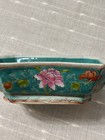 Antique 19thc Chinese Famille Rose Bulb Bowl Turquoise Hand Painted