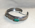 Vintage Sterling Silver And Turquoise Bracelet Cuff 7 