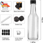 Hot Sauce Bottles With Black Caps  16 Pack 5oz Empty Glass Bottles woozy Bottle