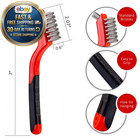 Wire Brush Set 3pcs - Nylon brass stainless Steel Bristles With 7 Inches  Red