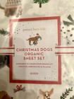 New Pottery Barn Christmas Dogs Organic Sheet Set  queen 